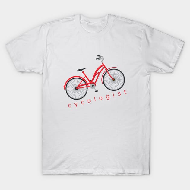 Cycologist Cute Red Bike Cyclists Design T-Shirt by tnts